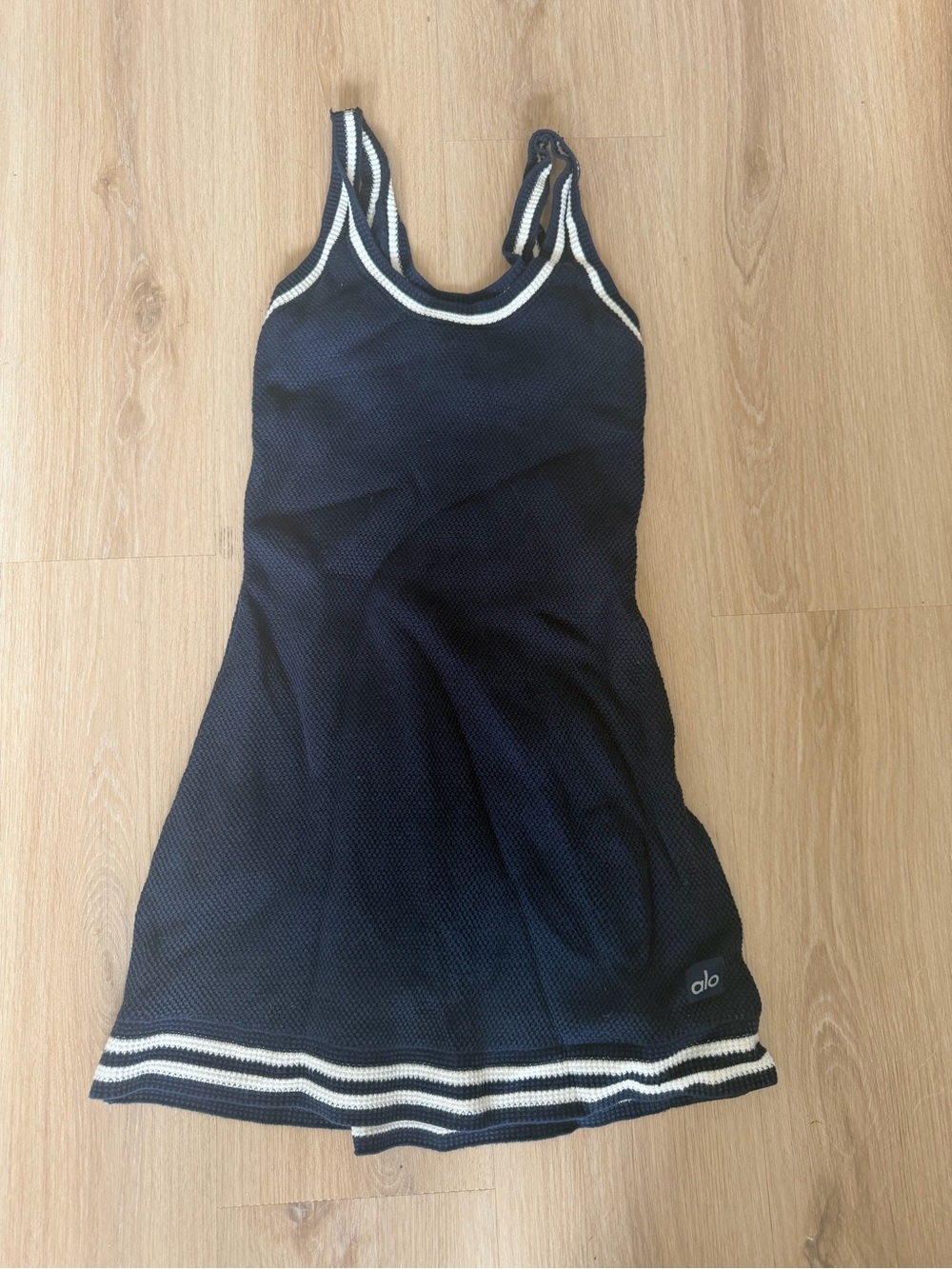 Alo navy blue Tennis Dress with White Trim